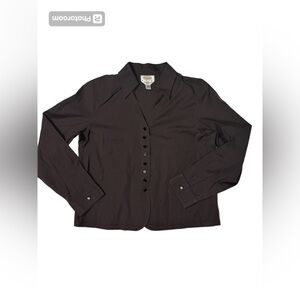 TALBOTS Petite Brown Button Down Shirt SIZE:12